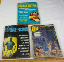 Great Science Fiction pulp lot of 3  1960s IF Robert Bloch Robot James Blish picture