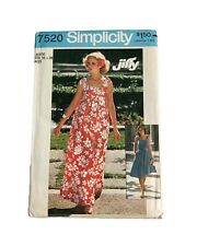 1970s Simplicity 7520 Sewing Pattern Sundress Caftan Maxi Large 16 18 Uncut FF picture
