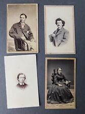 4 Antique Civil War Era CDV Photos Hoop Dress Chatelaine Men Tinted P18 picture