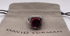 David Yurman Sterling Silver 14mm Albion Ring Pink Tourmaline Diamonds Size 8 picture
