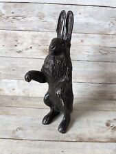 Vintage Cast Bronze Standing Rabbit Hare Figurine   picture