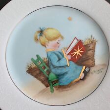 Vintage Hand Painted Signed Plate Christmas Lovelace China Manger Girl picture