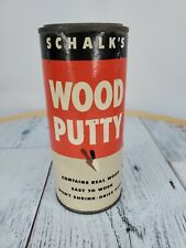 Vintage 1947 SCHALK'S Wood Putty 1/4 full Container display piece USA Schalk picture