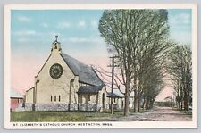 Postcard St Elizabeth's Catholic Church, West Action, Massachusetts, Vintage WB picture