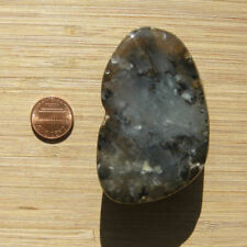 Montana Agate Geode Half Polished Gray Crystal Dense Dark Mineral Inclusions 3
