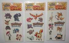 Vintage POKEMON Temporary Tattoos Lot Of 3 Packages 1999 Artbox picture
