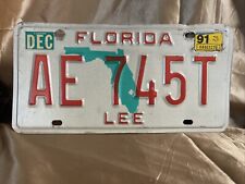 Vintage 1992 Florida Sunshine State License Plate AE 745T Lee County picture