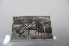 Vintage Japanese Paper Linen Post Card The Retainers Of Asano Leave The Castle picture