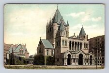 Boston MA- Massachusetts, Trinity Church, Religion, Vintage c1907 Postcard picture
