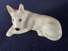 htf Royal Doulton K14 Bull Terrier Laying Dog Figurine # 1093 White Mini Vintage picture