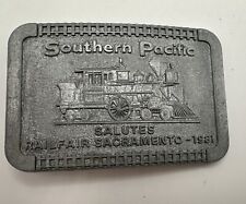 Vintage 1981 Southern Pacific Belt Buckle Salutes Railfair Sacramento picture