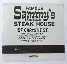 FAMOUS SAMMY'S ROUMANIAN STEAK HOUSE RESTAURANT NYC SOUVENIR MATCHBOOK NEAR FULL picture