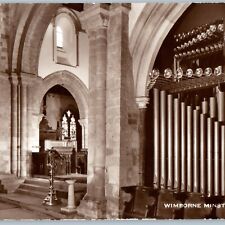 c1940s Wimborne Minster, Dorset, England RPPC Church Organ Ancient Stone A187 picture