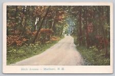 Marlboro New Hampshire, Birch Avenue, Old Car, Country Lane, Vintage Postcard picture