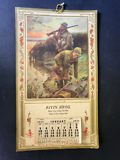 Antique 1937 Calendar w/ Art Print Advertising Poll Parrot Shoes, Rivin Bros. picture