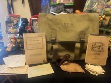 WWII Mussete BAG satchel USGI US officers kit Pouch 1942 WW2 Lot With Extras picture