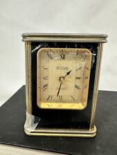 Vintage 1960s Bulova Quartz brass Alarm Mantel Shelf Clock 289 T2 B1460 picture