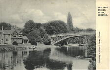 Iron Bridge Eaton Chester England UK ~ Hukes Library unused vintage postcard picture