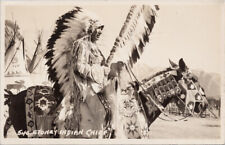 Byron Harmon 540 Stoney Indian Chief Indigenous Alberta Horse RPPC Postcard G79 picture