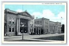 1932 U.S Veteran Hospital Building Street View Dwight Illinois IL Postcard picture
