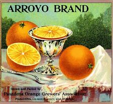 Pasadena Los Angeles Arroyo Breakfast Orange Citrus Fruit Crate Label Art Print picture
