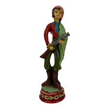 VINTAGE GYPSY FIGURINE WITH RIFLE AND FLORAL DETAIL / HEAD COVERING REBEL picture