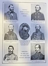 1912 Vintage Illustration Union Major Generals Along Gulf & Western Frontier picture