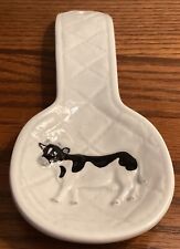 Otagari Ceramic Cow Spoon Rest White Black 8.5