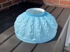 14” Antique Vtg Turquoise Blue Glass Lamp Shade Hanging Oil Library Victorian picture