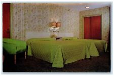 c1950's The Flagship Motel & Restaurant Bed Room Ocean City Maryland MD Postcard picture