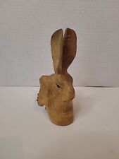 Vintage Hand Carved Wooden Rabbit Bunny Statue picture