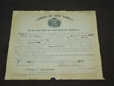 VINTGE MILITARY 1893 NEW YORK STATE NATIONAL GUARD PROMOTION TO SGT CERTIFICATE picture