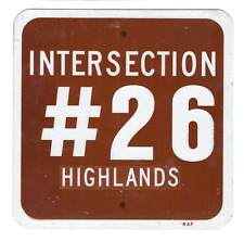 Vintage 1970s Ski Trail Metal Sign Intersection #26 Highlands Langlade County WI picture