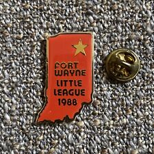 Vintage Fort Wayne Little League 1988 Indiana State Map Lapel Hat  Pin picture