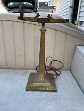 Antique Emeralite Desk Lamp Cast Iron Brass Fixture For Restoration. No Glass picture