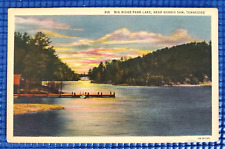 Vtg c1930's Big Ridge Park Lake Dock at Sunset Norris Dam Rocky Top TN Postcard picture
