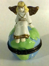 MIDWEST OF CANNON FALLS  ANGEL ON EARTH  HINGED PORCELAIN TRINKET BOX picture
