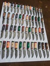 Lot of 30 HANDMADE DAMASCUS STEEL 6 INCHES SKINNER HUNTING KNIVES with sheath picture