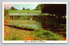 Chrome Postcard Elizabethon TN Tennessee Doe River Covered Bridge picture