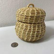 Vintage Tohono O'odham Indian lidded Basket. Papago Pueblo, Arizona picture