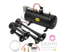 Powerful 4-Trumpet Train Air Horn Kit: 150dB, 120 psi, Chrome Steel Vehicle picture