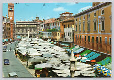 Verona Italy Piazza Erbe Vegetable Market Postcard Vtg 1971 (137) picture
