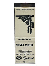 Siesta Motel Hotel Resort Mitchell South Dakota Matchbook Cover Matchbox picture