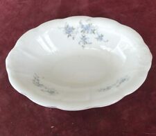 East Liverpool Pottery Ohio Blue White Floral Forget Me Not Flower Bowl Vintage  picture