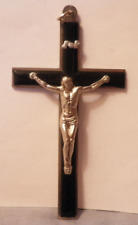Vintage Pectoral Inlaid Cross Crucifix Pendant-Measures 3 3/8
