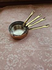 VTG Set of 4 Copper & Brass Measuring Cups Made in Korea picture