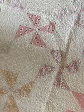 Vintage Antique Pinwheel SOFT Handmade Quilt 72 X 72 Excellent Collectible picture