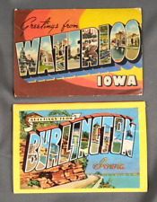 Vintage Postcard Folders Waterloo Burlington Iowa Linen Greetings Lot of 2 P071 picture