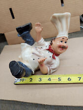 Vintage Ceramic Fat Chef laying down on the job rare kitchen figurine picture
