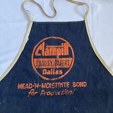 Vintage Selvedge Denim Apron Clampitt Papers Dallas 1950s Advertising Work Wear picture